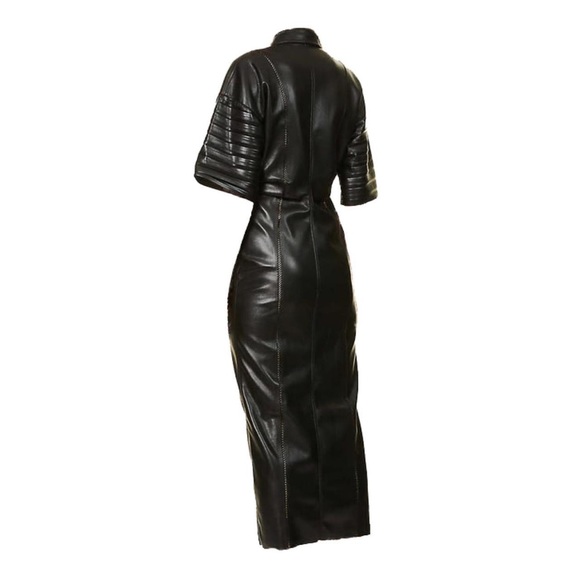 ‘Taissa’ Vegan Leather Dress - Picture 2 of 3